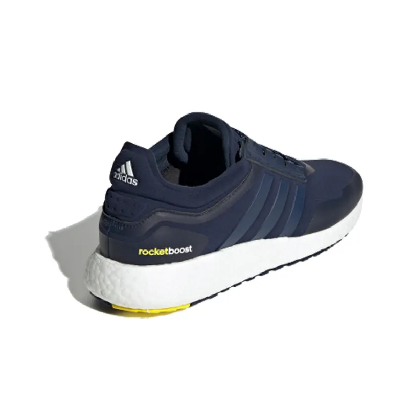 Adidas Rocket Boost Cushioning Low-Top Marathon Running Shoes Men's Navy Blue Yellow-2