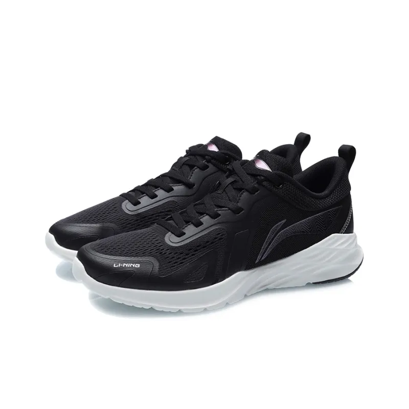 LiNing Cushioned Anti Slip Wear Resistant Breathable Lightweight Low Top Running Shoes Unisex Black-2
