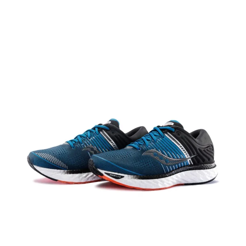 Saucony Triumph 17 Rebound Cushioning Breathable Lightweight Slip-Resistant Low-Top Running Shoes Men's Blue Black-2