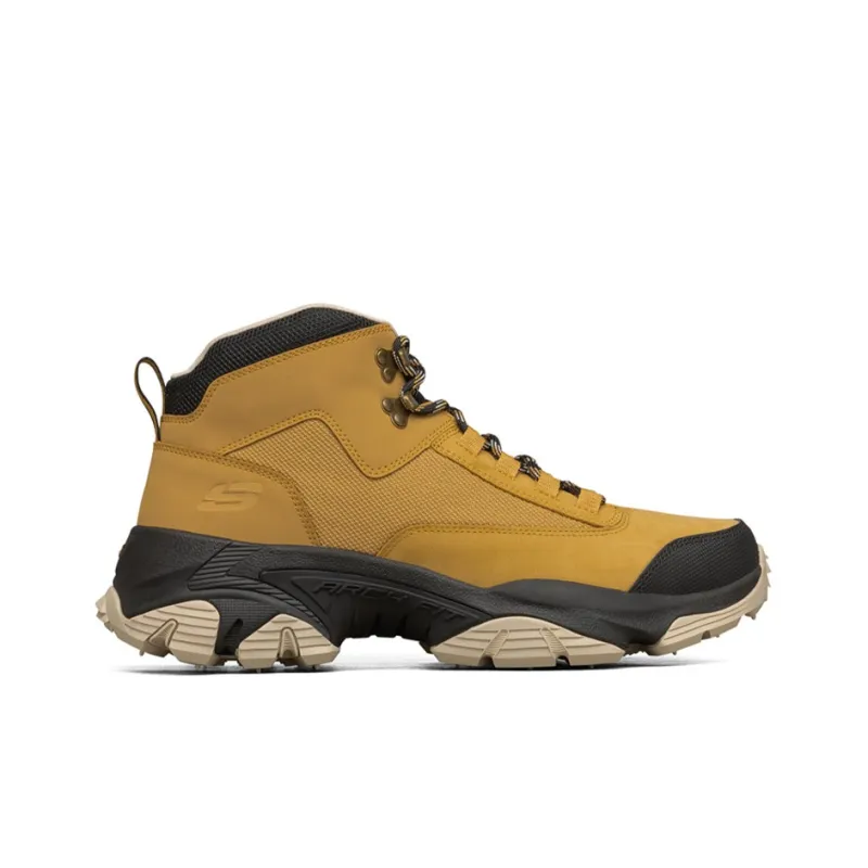 Skechers ARCH FIT D'LITES Wear Resistant Coverage Impact Resistant High Top Running Shoes Men's Wheat Yellow Black-1