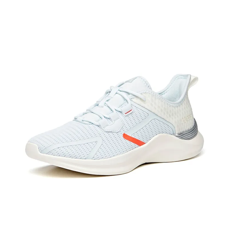 Anta Running Collection Cushioned Slip-Resistant Abrasion-Resistant Low-Top Running Shoes Men's Gray White-1