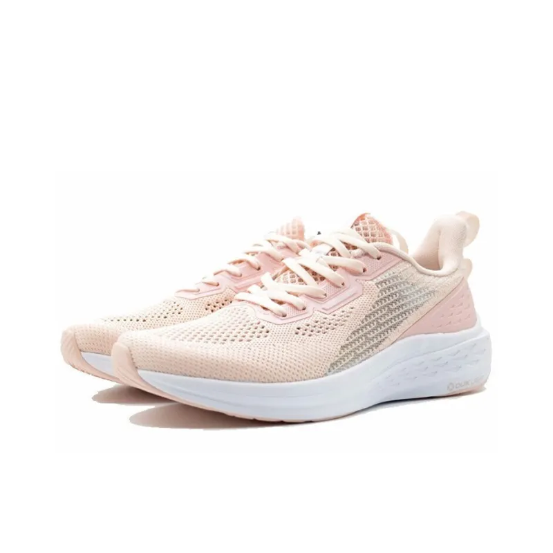 361° FlyFish 1 Breathable Low Top Running Shoes Women's Pink White Mesh-1
