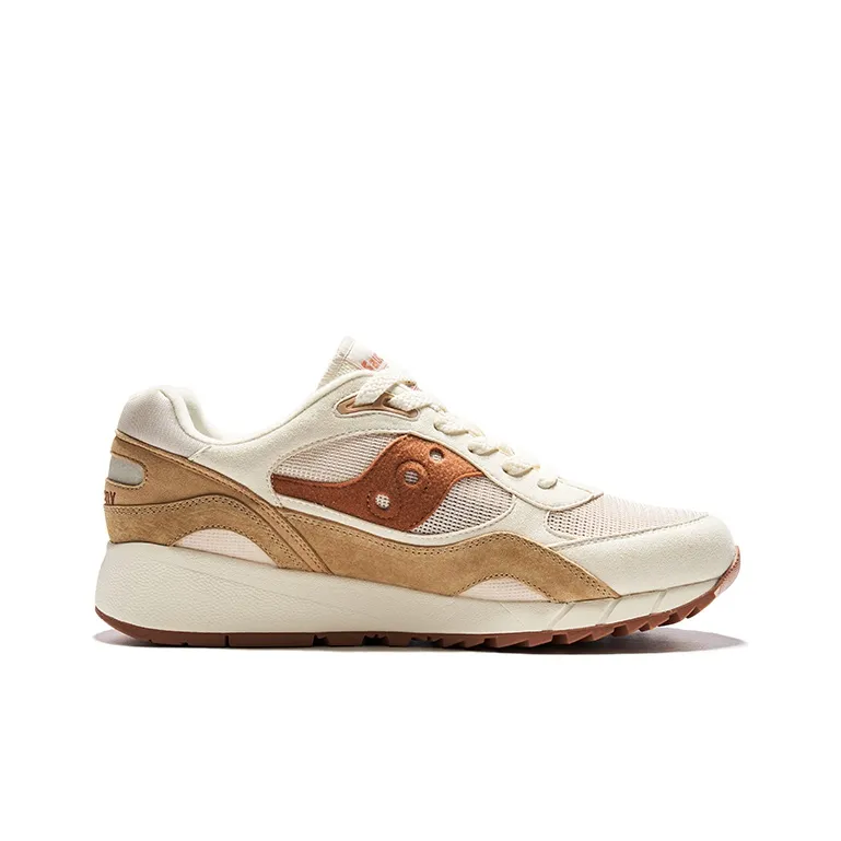 Saucony Shadow 6000 Anti Slip Wear Resistant Low Top Casual Running Shoes Unisex Beige Brown-1