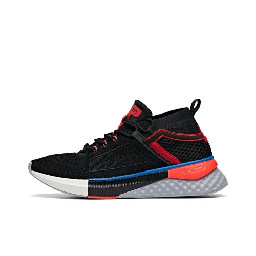 ANTA Running Shoes Men Mid-Top Black/Big Red/True Blue