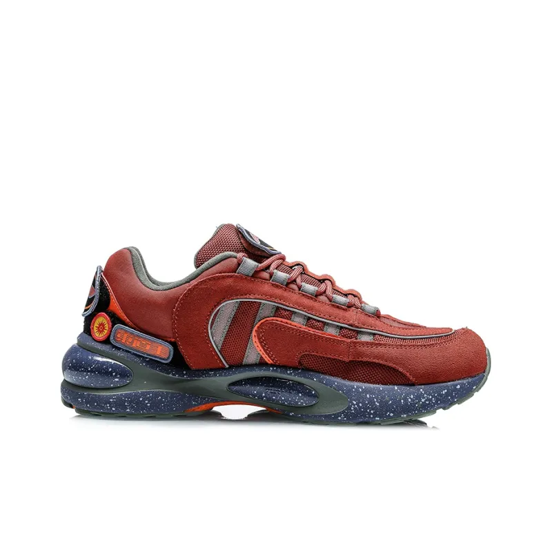 LiNing Cushioning Anti Slip Wear Resistant Breathable Supportive Lightweight Low Top Running Shoes Men's Red Blue-1