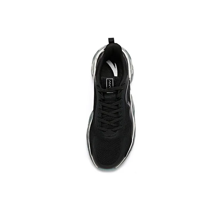 Anta Cushioning Breathable Coverage Support Balance Lightweight Low-Top Running Shoes Men's Black-3
