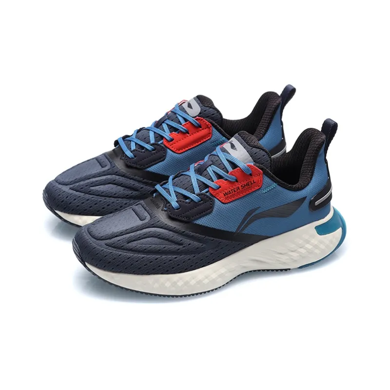 LiNing Cloud 5 V Shield Cushioning Anti Slip And Wear Resistant Low Top Running Shoes Blue Gray-2