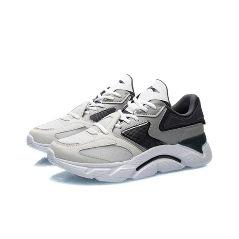 LiNing Shock Absorbers With Slip Resistant And Abrasion Resistant Properties Low Top Running Shoes Men's Antarctic Gray-2