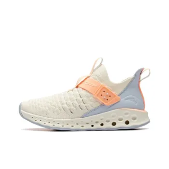 Anta Wormhole Collection Breathable Low Top Running Shoes Women's White Orange
