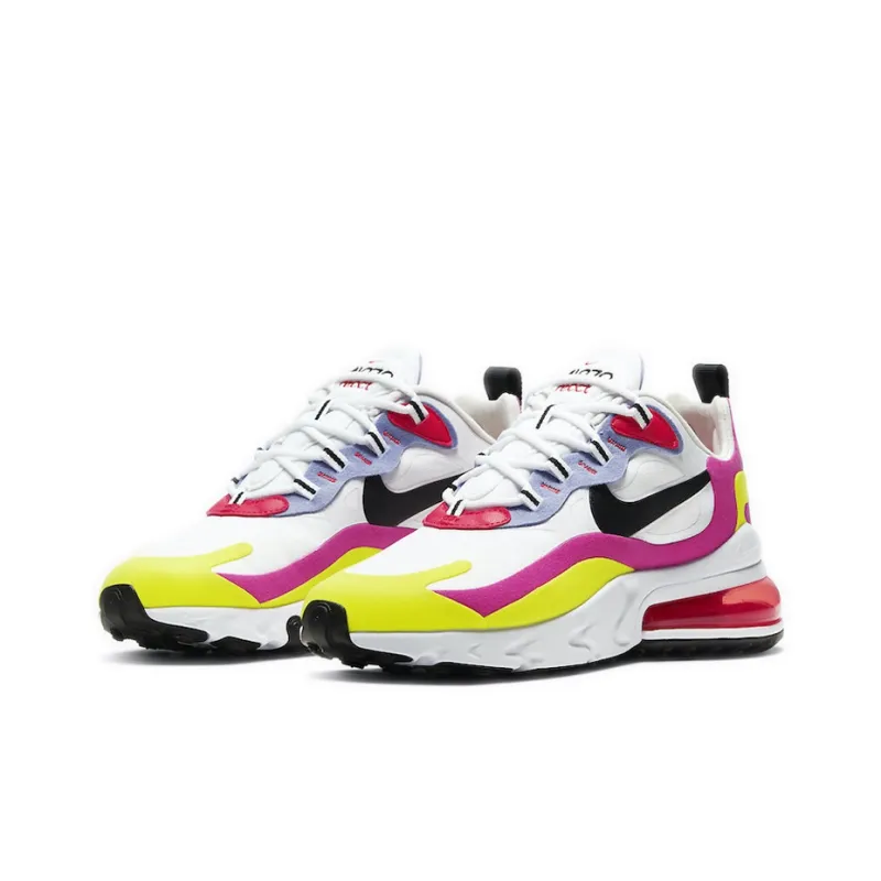 Nike Air Max 270 React White Pink Yellow Women's-2