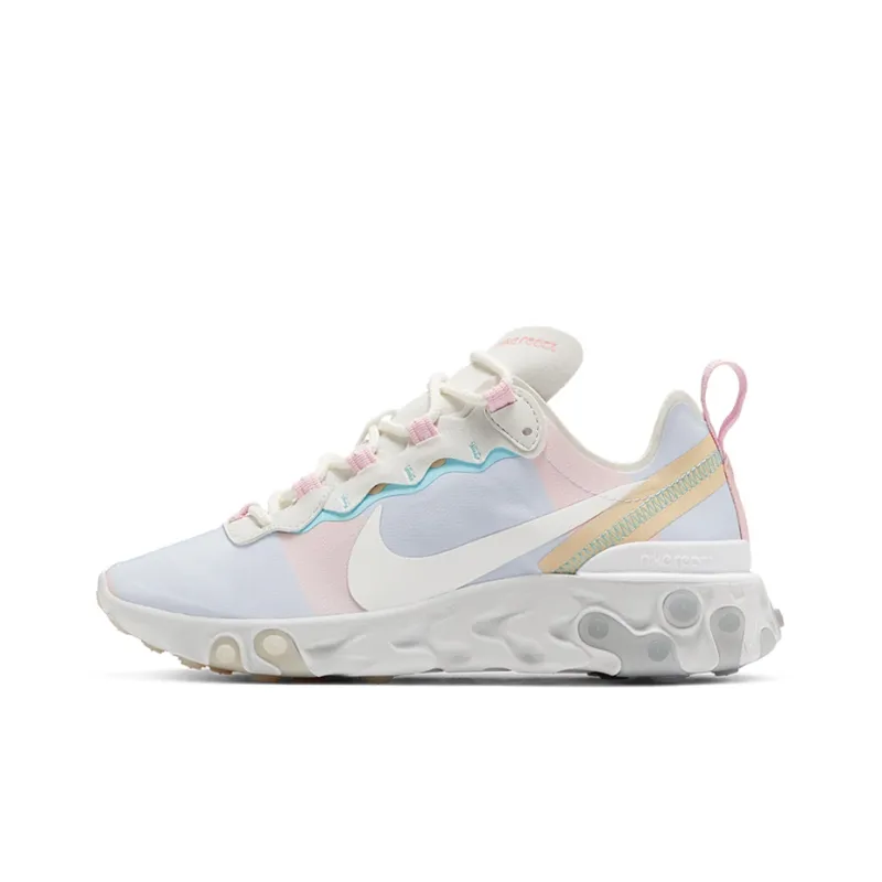 Nike React Element 55 White Crimson Gold Women's-0