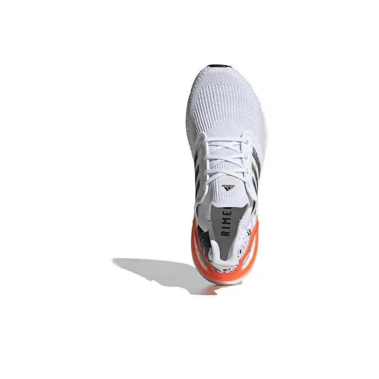 Adidas Ultra Boost 20 White Orange Heel Pattern-3