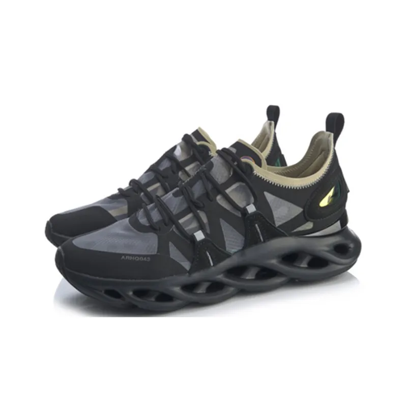 LiNing Arc Anti Slip Wear Resistant Low Top Running Shoes Unisex Black-2