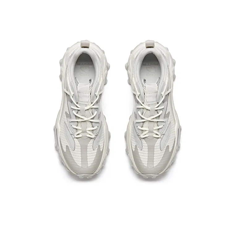 Anta Shock Absorbers Slip Resistant, Abrasion Resistant, Breathable Low Top Running Shoes Men's White Gray-3