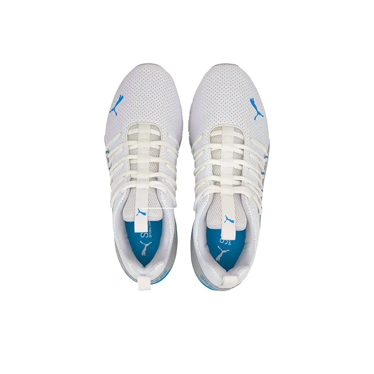 PUMA Axelion Perf Cushioning Wear-Resistant Low-Top Running Shoes Men's Gray White Blue-3