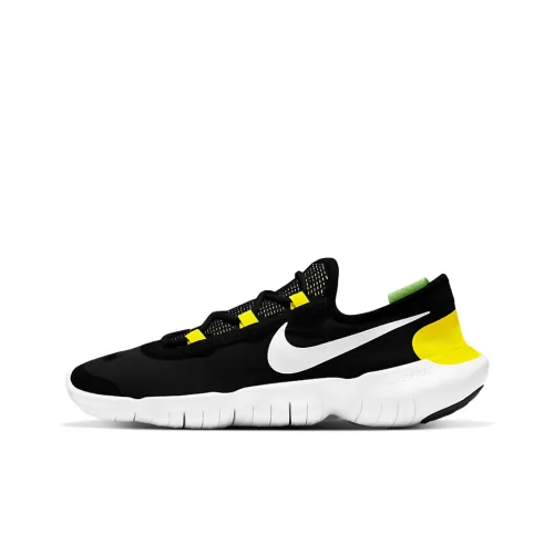 Nike Free RN 5.0 Running Shoes Unisex Low-Top Black/White/Yellow