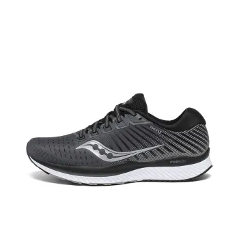 Saucony Guide 13 Slip Resistant Lightweight Support Low Top Running Shoes Men's Black White