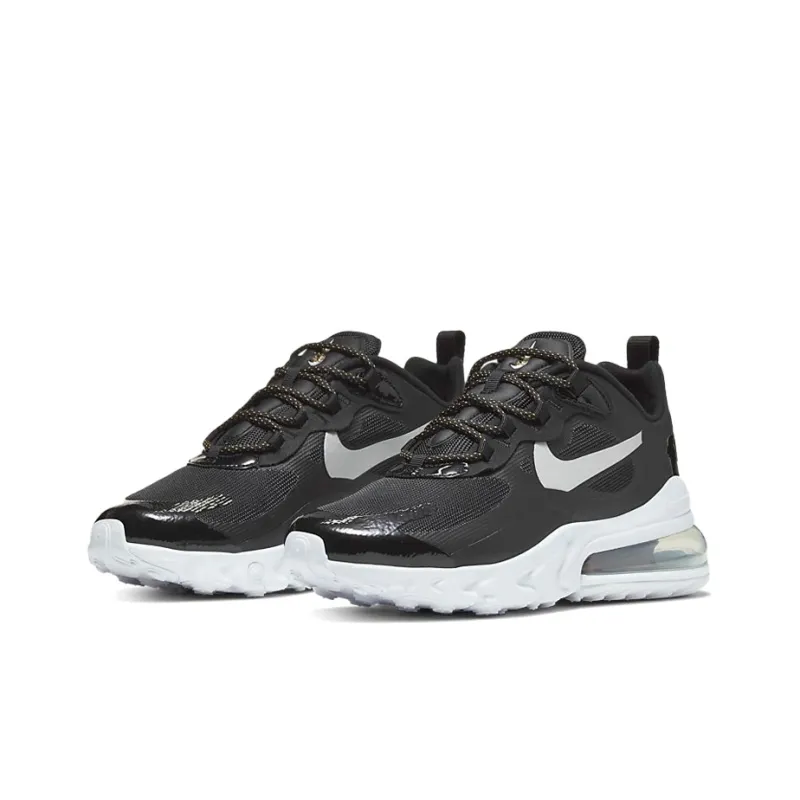 Nike Air Max 270 React Black Metallic Silver Women's-2