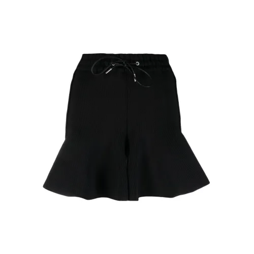 Sacai Ruffled Ribbed-knit Miniskirt