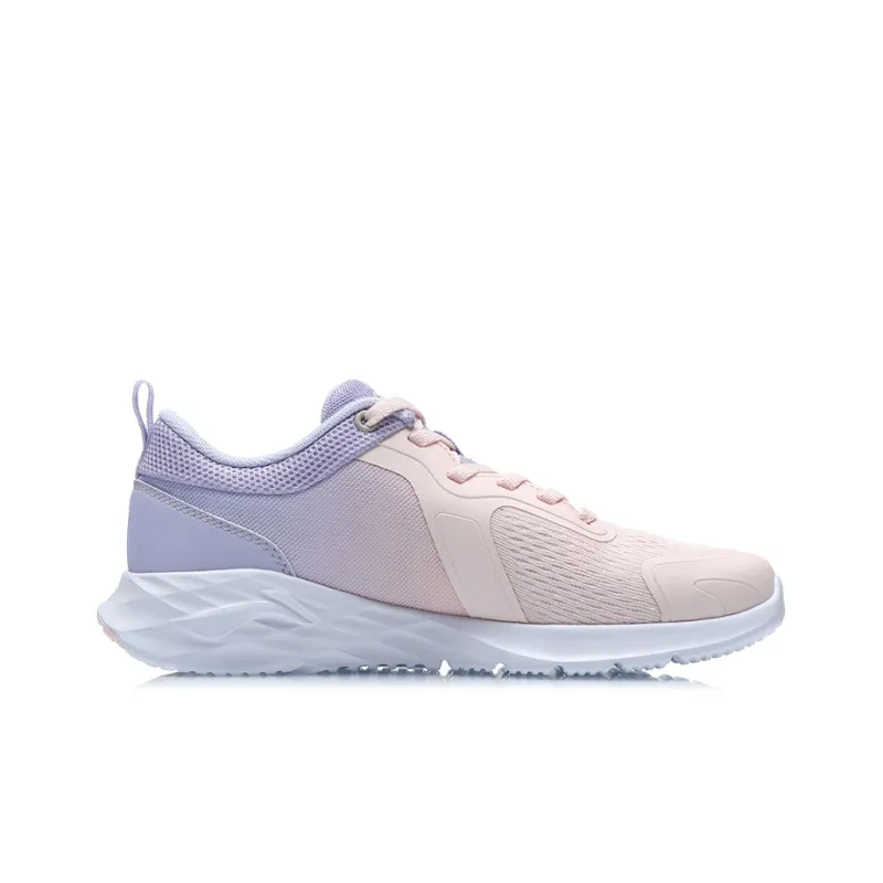 LiNing Cushioning Wear Resistant Low Top Running Shoes Women's Purple Pink-1
