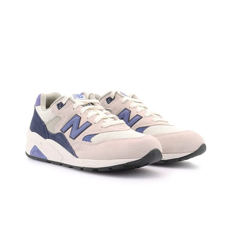 New Balance NB 580 Anti Slip And Wear Resistant Breathable Low Top Casual Running Shoes Unisex Beige Navy Blue-3