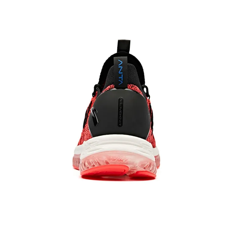 Anta Lightweight And Breathable Low Top Running Shoes Men's Red Black-4