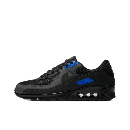 Nike Air Max 90 Running Shoes Men Low-Top Black Blue