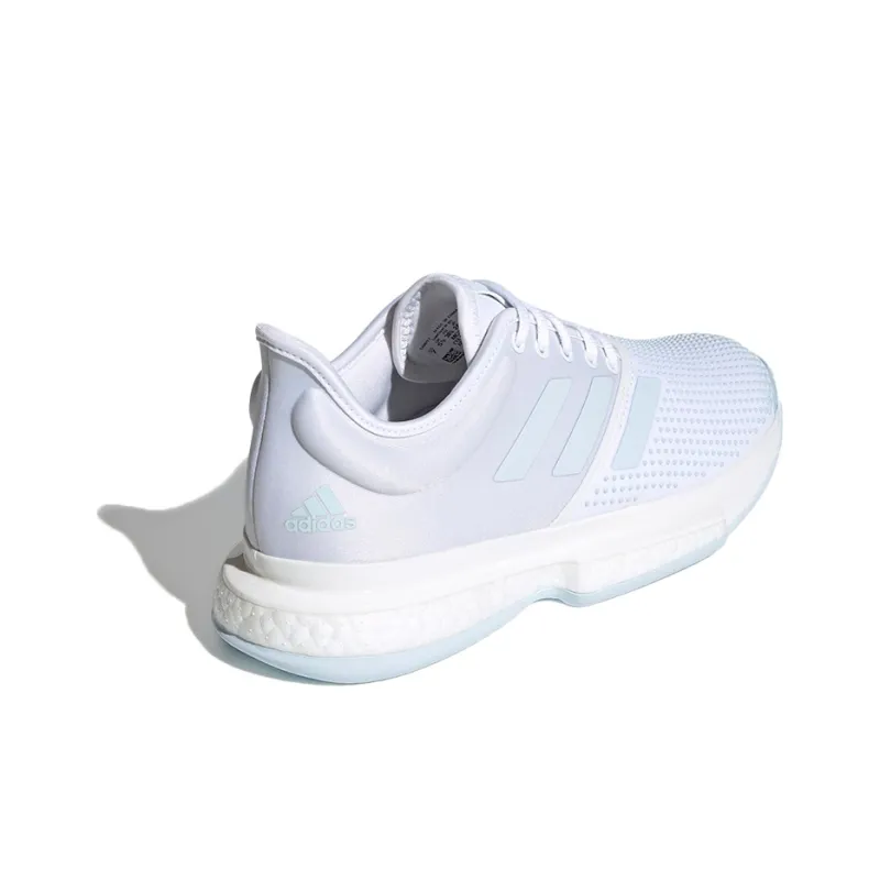 Adidas Solecourt Breathable Low-Top Training Running Shoes Women's White Light Blue-3