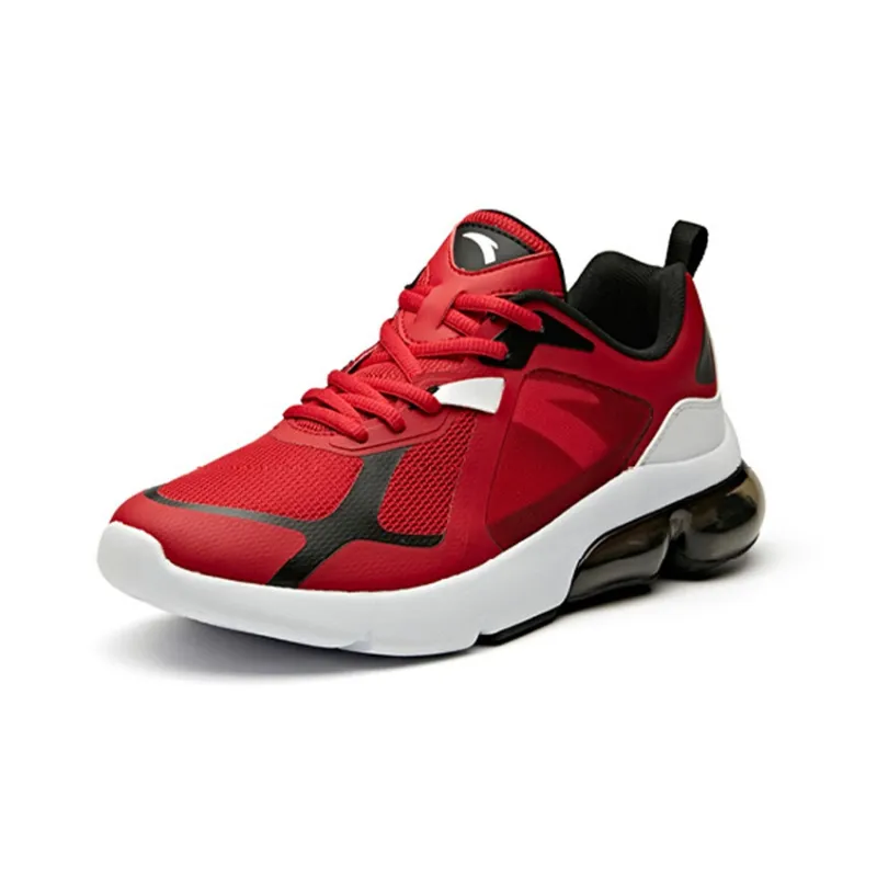 Anta Cushioned Slip-Resistant Abrasion-Resistant Breathable Low-Top Running Shoes Men's Red White Black-1