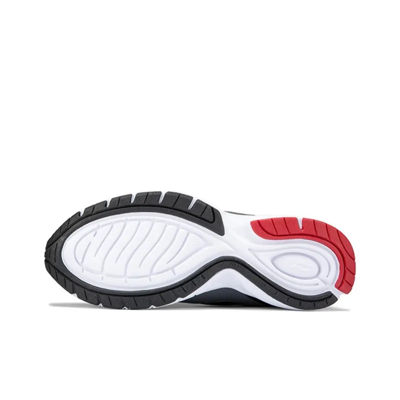 LiNing Cushioned Slip Resistant Breathable Lightweight Low Top Running Shoes Unisex Black White Gray-3
