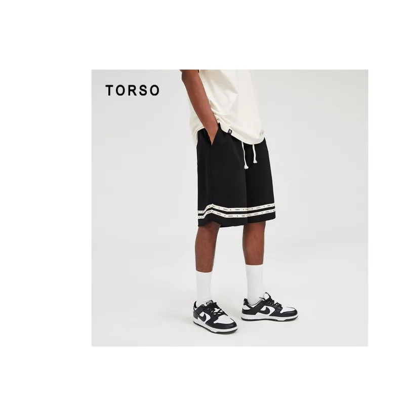 Torso Casual Shorts Men Black-2
