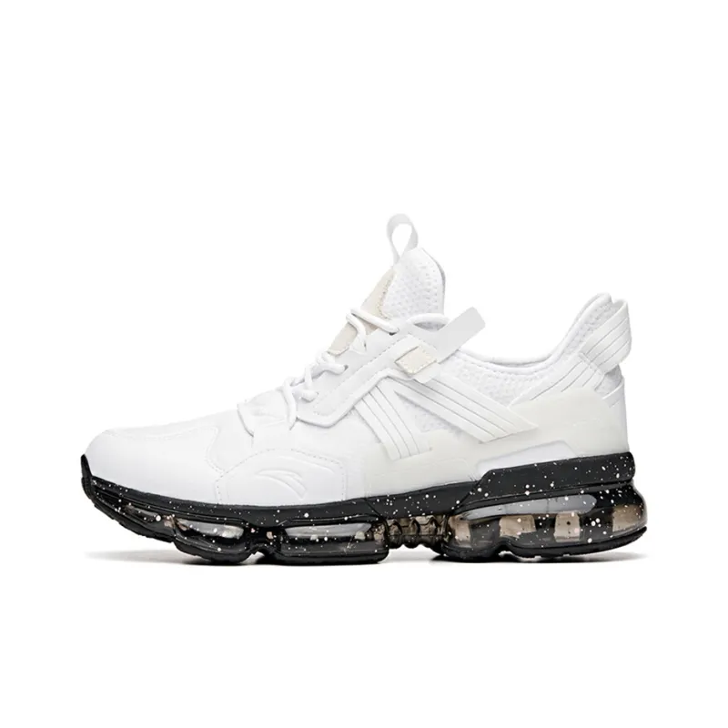 Anta Cushioning Coverage Support Rebound Low Top Running Shoes Men's White-0