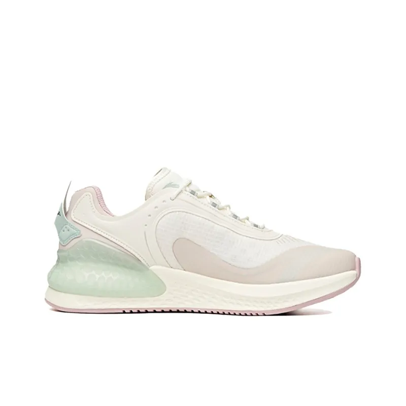 Anta C37+ Cushioned Anti Slip Wear Resistant Breathable Lightweight Low Top Running Shoes Women's White Green-1