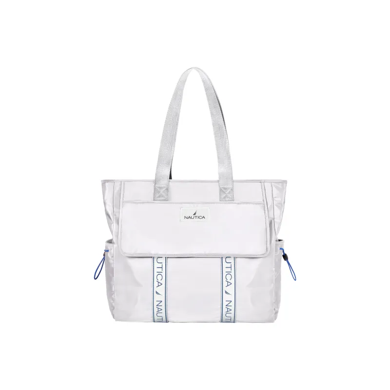 NAUTICA Nylon Tote Bag Shopping Bag Shoulder Bags Regular Unisex Royal Blue/Gray/Brown-10