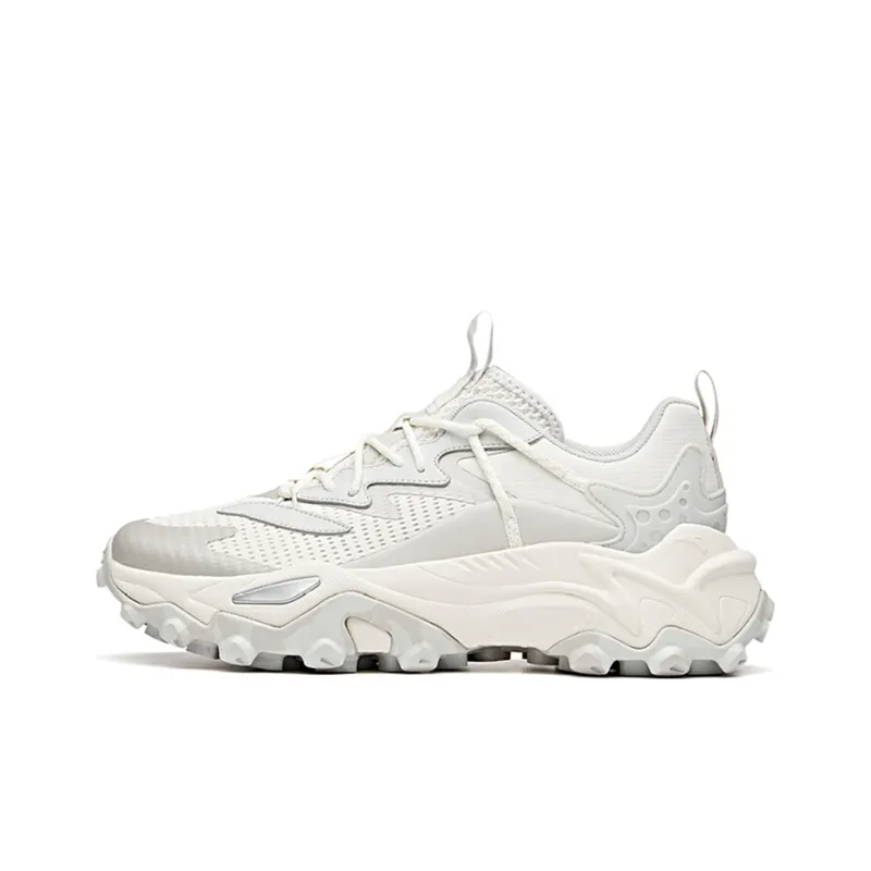 Anta Shock Absorbers Slip Resistant, Abrasion Resistant, Breathable Low Top Running Shoes Men's White Gray-0