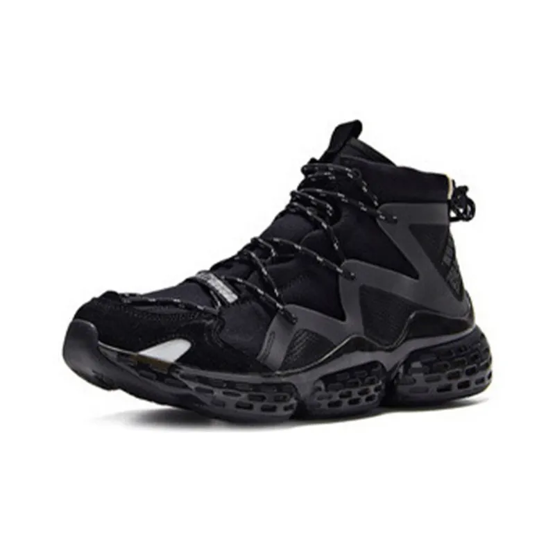 361° Cushioning High Top Running Shoes Men's Black White-2