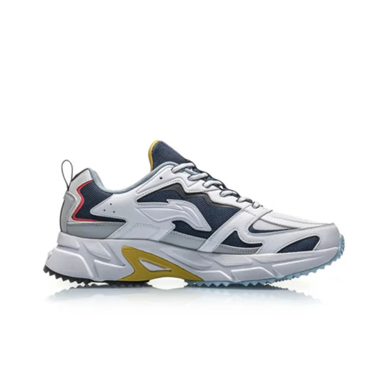 LiNing Anti Slip Wear Resistant Low Top Running Shoes Men's Deep Water Duck Blue-1