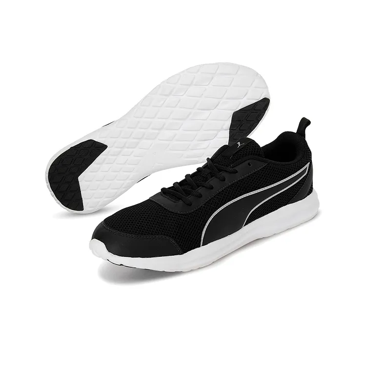 PUMA Sear Idp Cushioned Wear-Resistant Breathable Low-Top Running Shoes Men's Black White-2