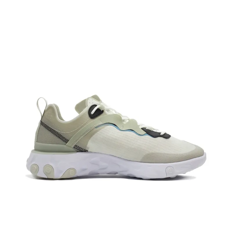 Nike React Element 55 Slip-Resistant Cushioning Wear-Resistant Low-Top Casual Running Shoes Men's Beige Gray Yellow-1