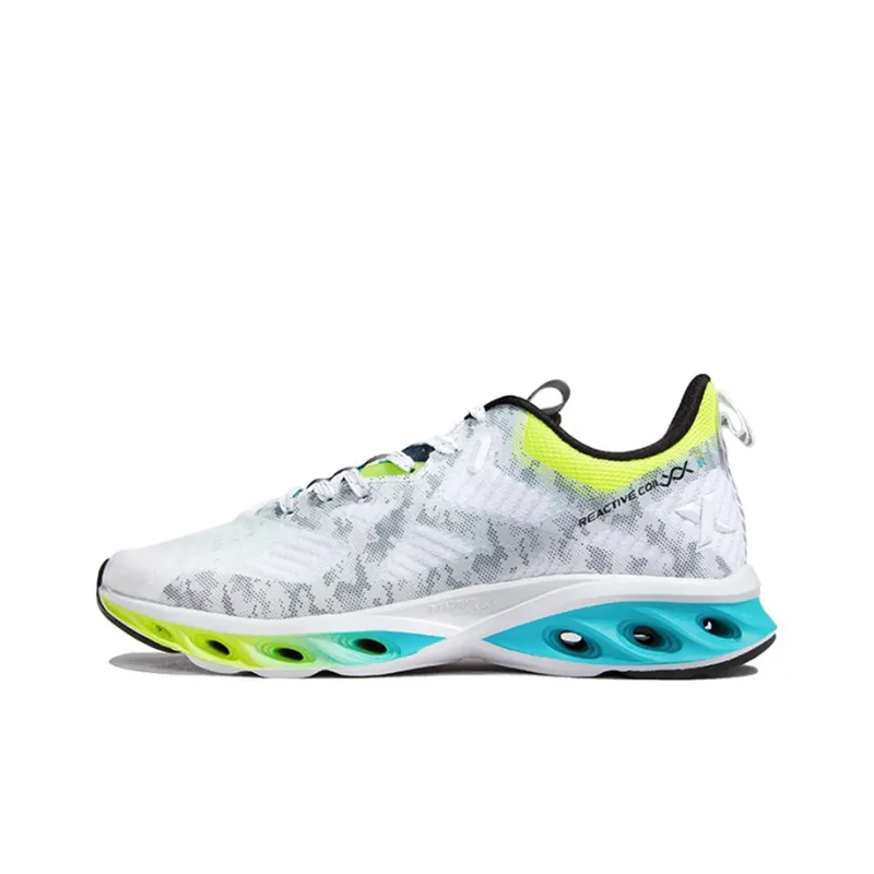 XTEP Cushioning Anti Slip Wear Resistant Breathability Low Top Running Shoes Men's White Green-0