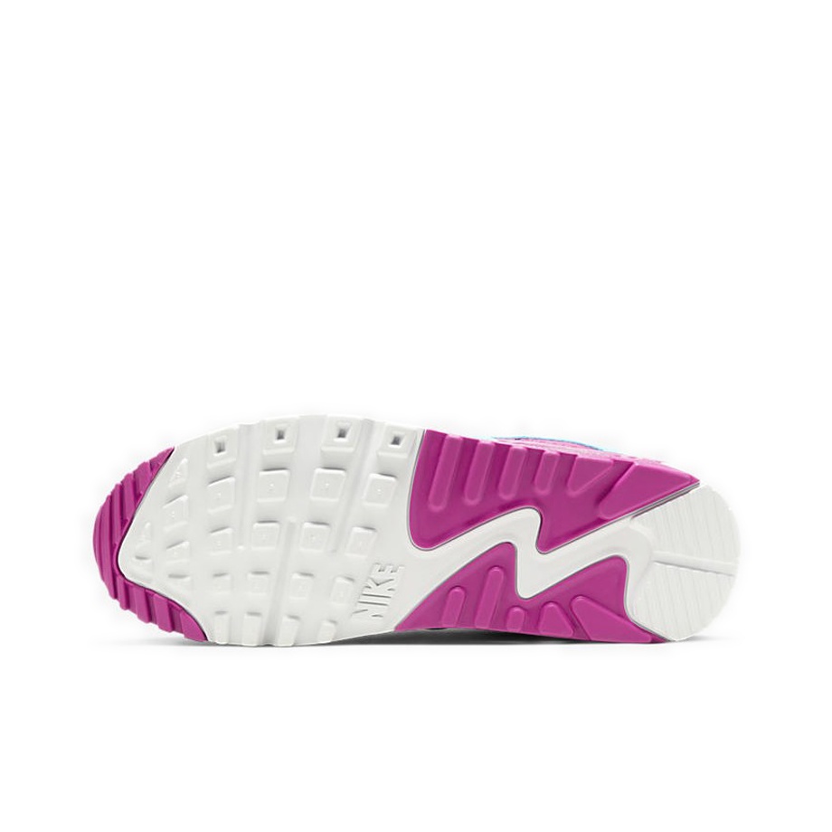 Nike Air Max 90 White Vivid Pink Light Blue Fury Women's US