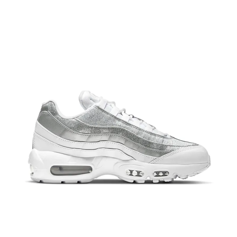 Nike Air Max 95 White Metallic Silver Women's-1