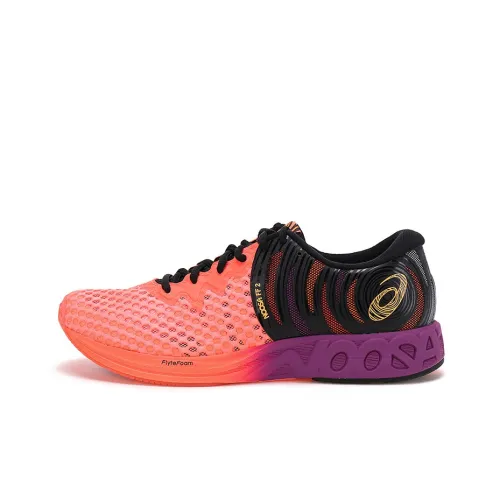 Asics Noosa FF 2 Anti-Slip And Wear-Resistant Breathable Low-Top Running Shoes Men's Black Orange