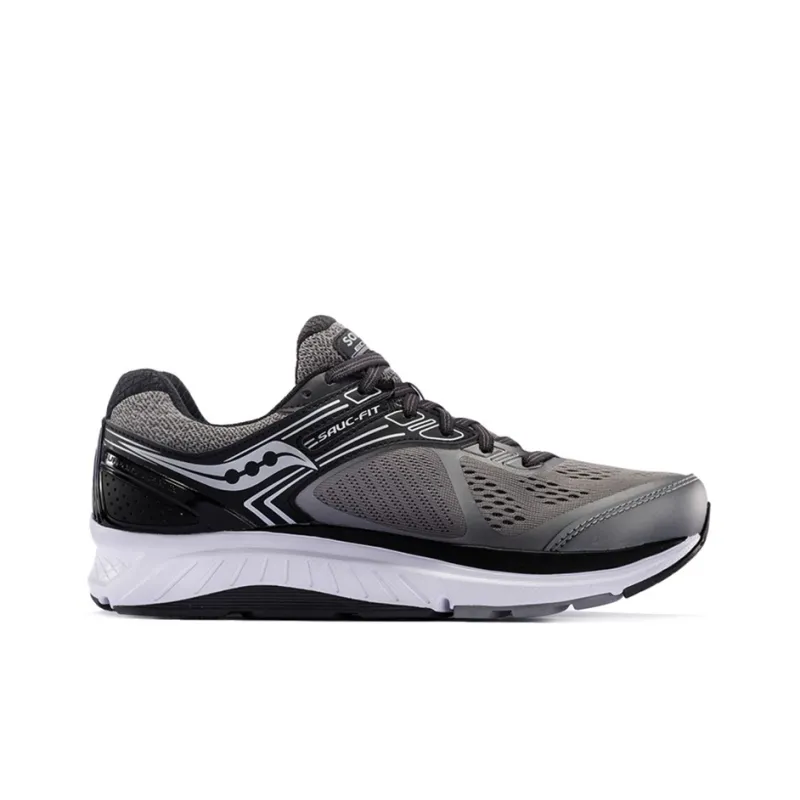 Saucony Echelon 7 Cushioned Slip-Resistant Lightweight Low-Top Running Shoes Men's Gray Black-1