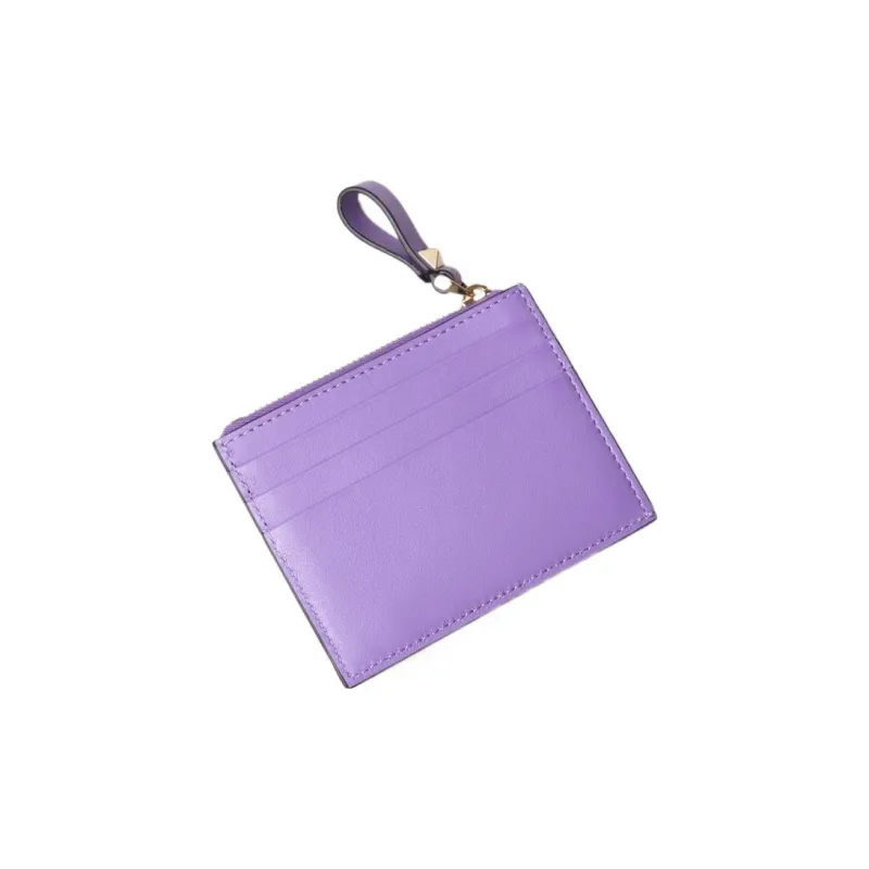 Valentino Smooth Calf Leather Coin Purses Card Holders Regular Women's Purple-3