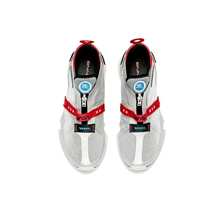 Anta Cushioning Breathable Lightweight Low-Top Running Shoes Men's Silver White-3