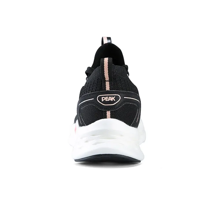 PEAK Low Top Running Shoes Women's Black White Pink-4