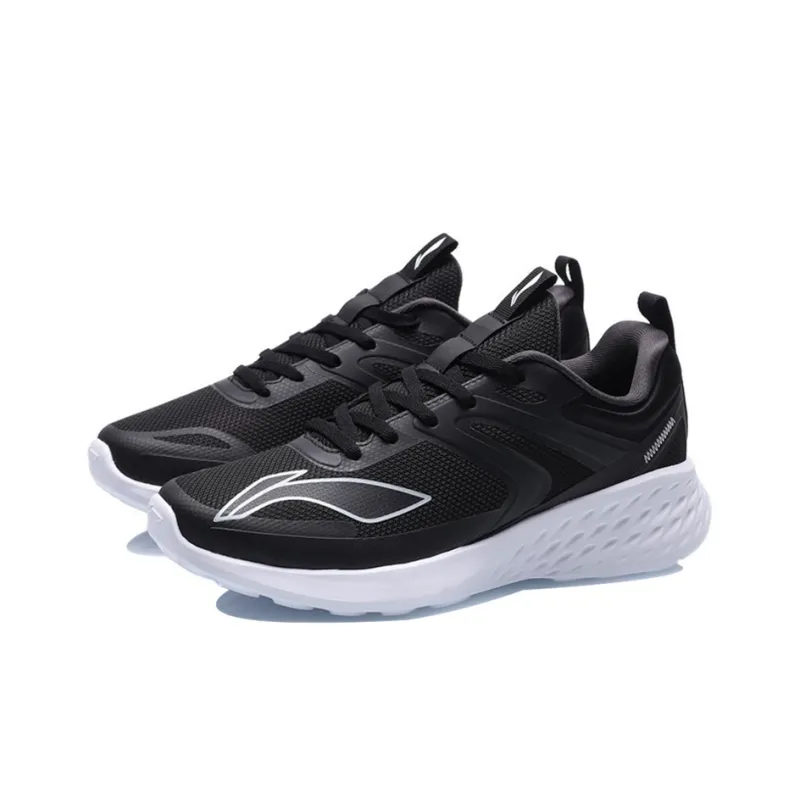 LiNing Anti Slip And Wear Resistant Breathable Low Top Running Shoes Men's Black Gray-2