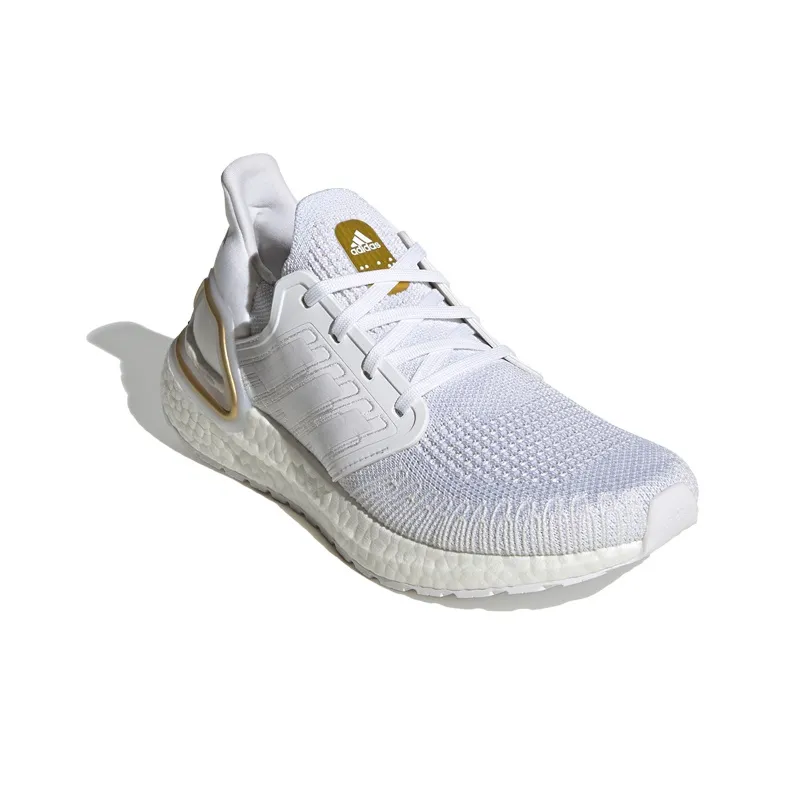 Adidas Ultra Boost 20 Cloud White Gold Metallic Heel Women's-2