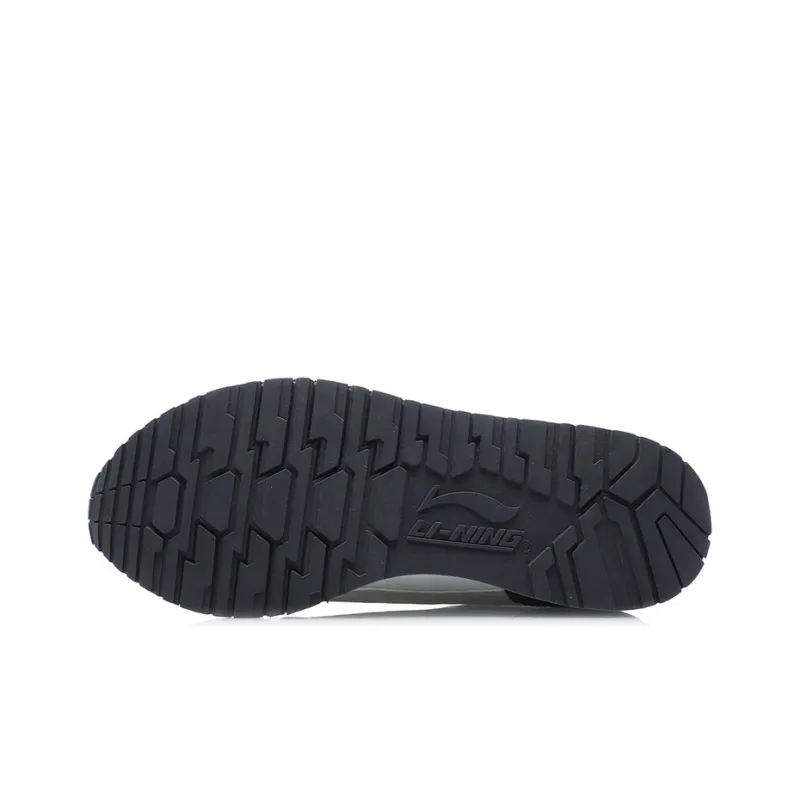 LiNing ChengFeng Breathable Lightweight Low Top Running Shoes Men's Black And White Apricot-4